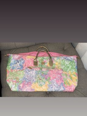 Lilly Pulitzer Pink Multi Floral Travel Duffel